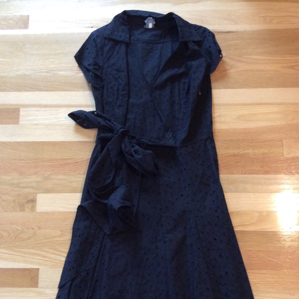 Ann Taylor faux-wrap eyelet dress, size 10